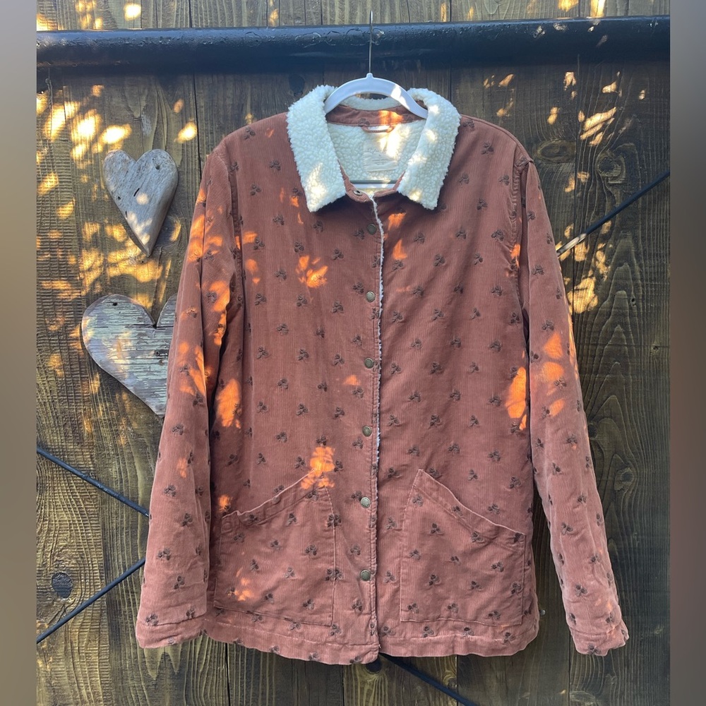 Rylee + Cru Corduroy Jacket with Cream Shearling